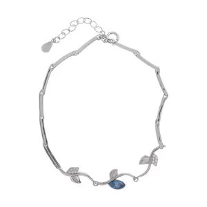 دستبند نقره زنانه گالری شمرون مدل برگ کد BNG454S0