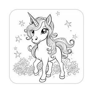 زیر لیوانی کاکتی طرح اسب تک شاخ و یونیکورن مدل mp31963