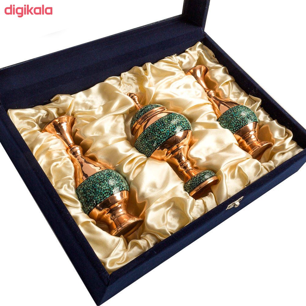 ست سه تکه گلدان و شکلات خوری فیروزه کوبی مدل 020 main 1 2