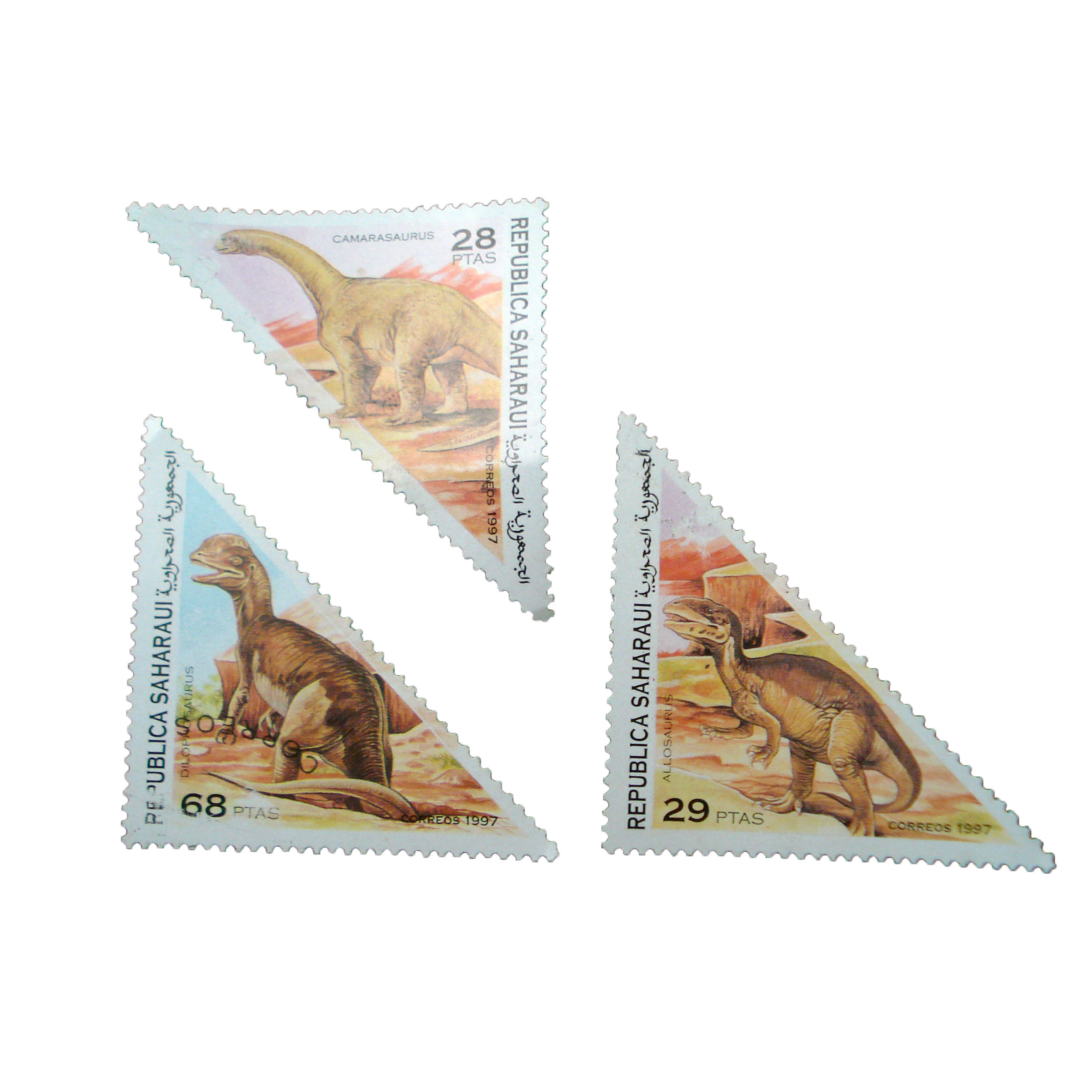 تمبر یادگاری مدل دایناسور کد  bc-1644 مجموعه 3 عددی