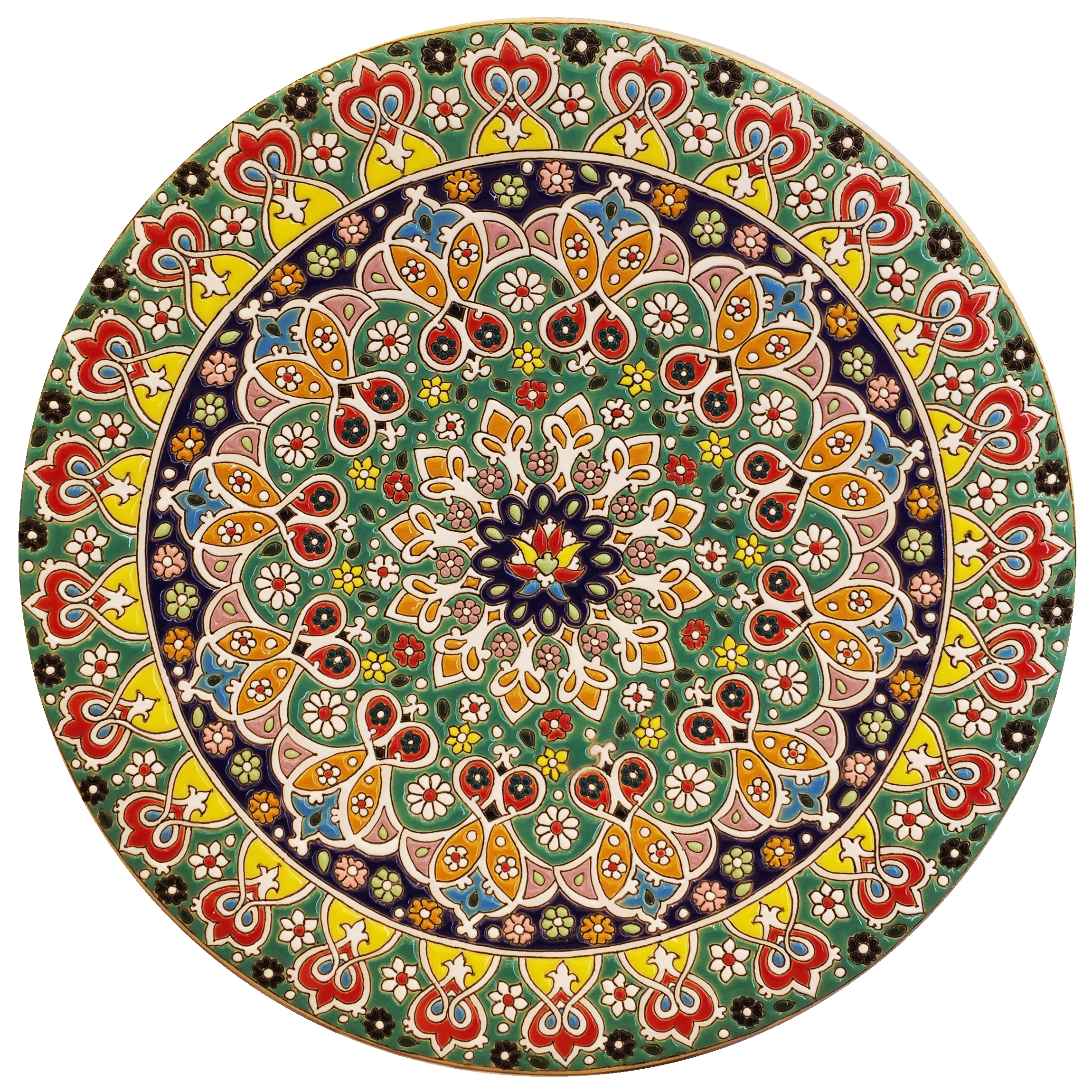 بشقاب میناکاری سفالی زمانیان کد ZMN30020