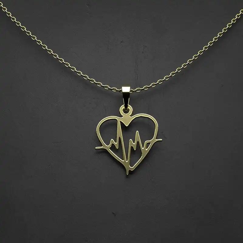 گردنبند طلا 18 عیار زنانه مدوپد مدل مستطیل اسلیمی کد CA10227