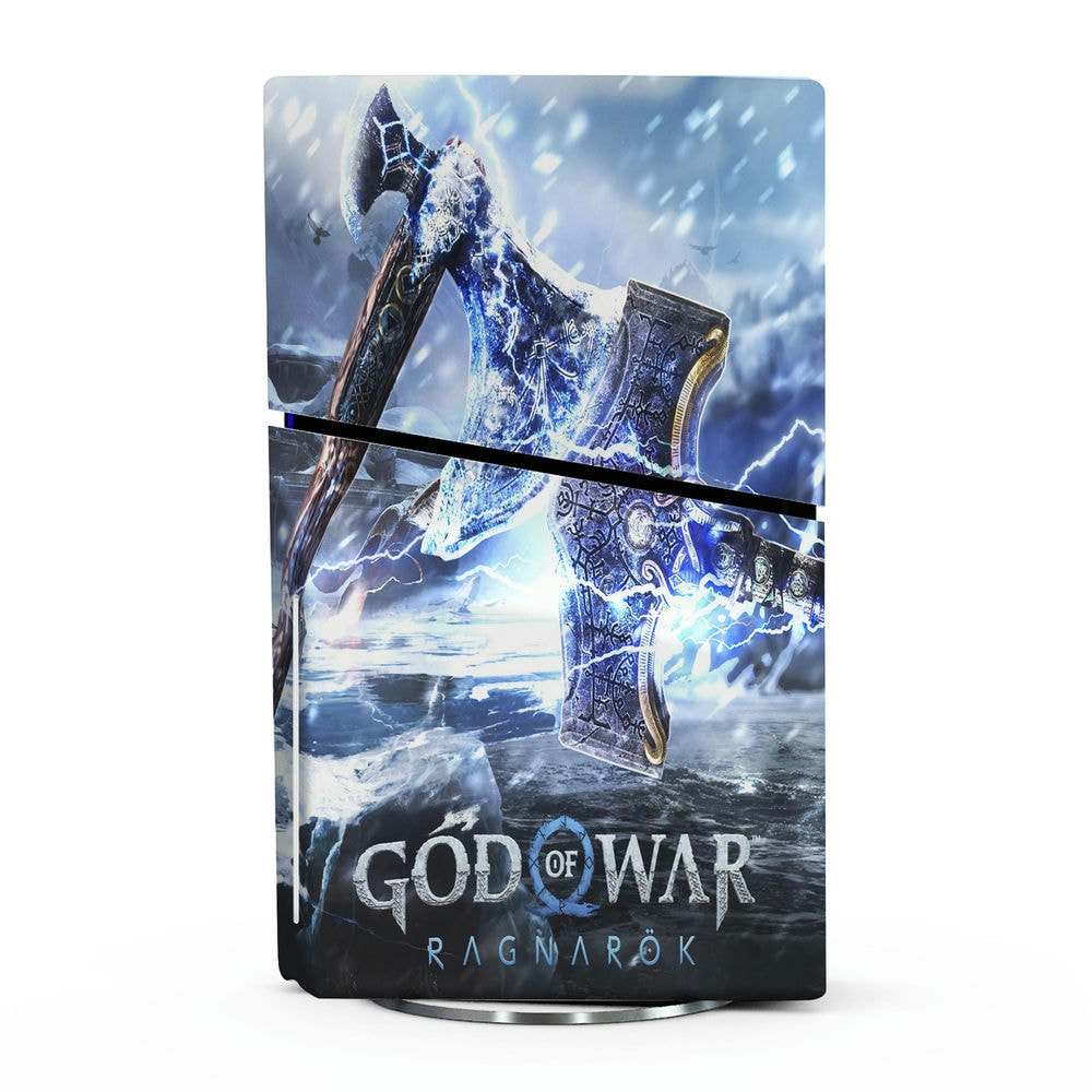 برچسب کنسول بازی و هدفون و دسته پلی استیشن 5 اسلیم هاماگراف مدل ragnarok مناسب برای دستگاه دیسک خور