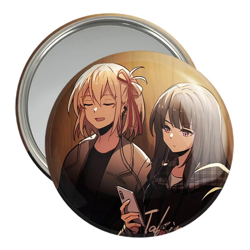 آینه جیبی خندالو مدل تاکینا و چیساتو انیمه لیکوریس ریکویل Lycoris Recoil  کد 22987