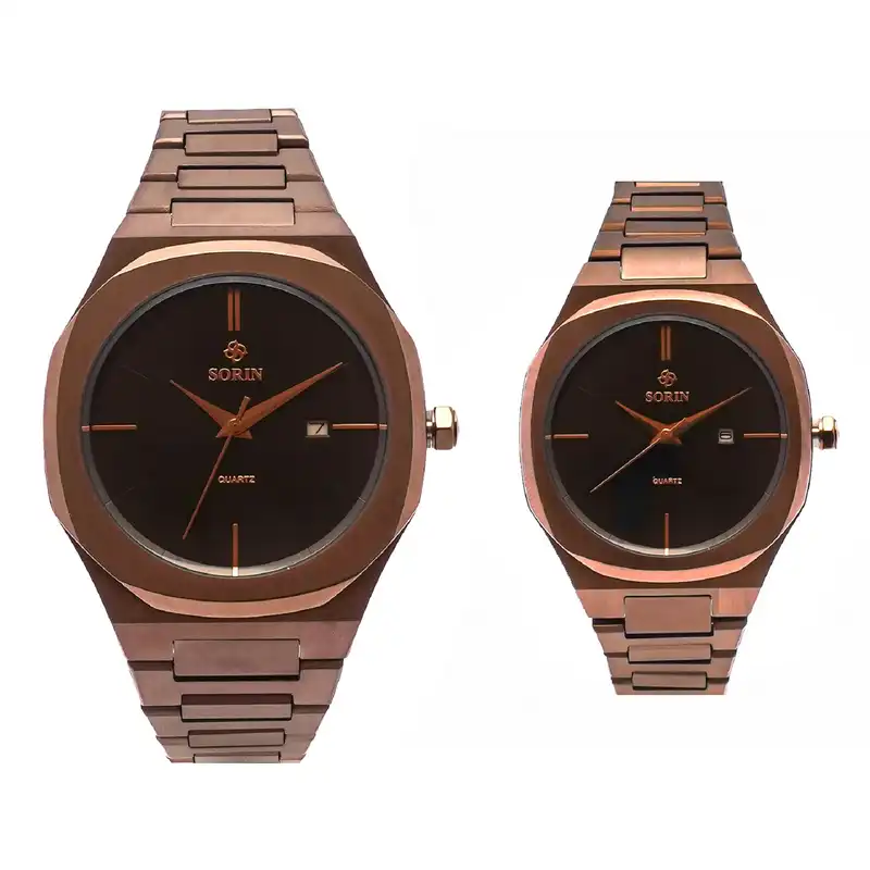 ست ساعت مچی عقربه ای زنانه و مردانه  سورین مدل GL1182B-SC10C