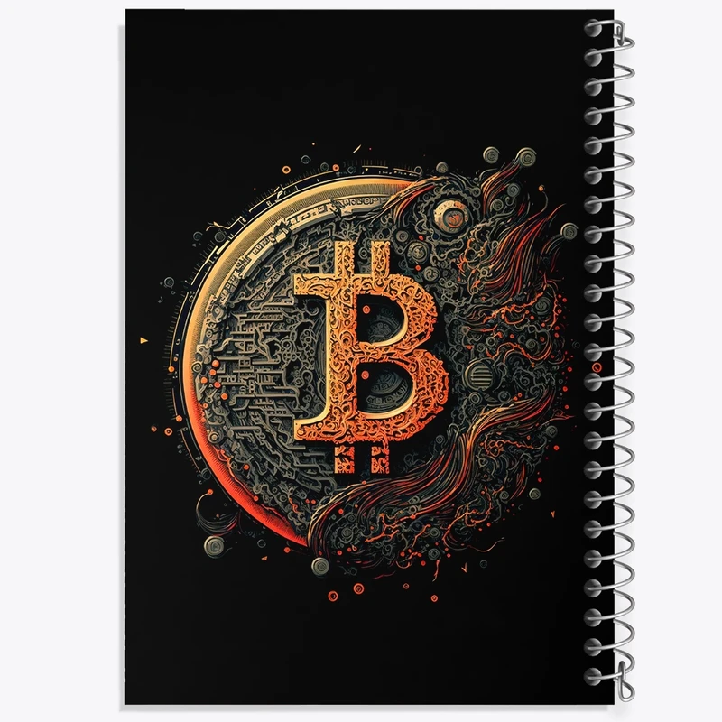 دفتر مشق 100 برگ خندالو طرح بیت کوین (Bitcoin) کد F902