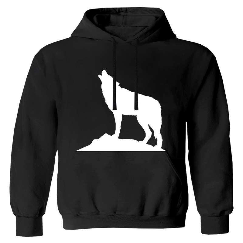 هودی پسرانه مدل گرگ W26 رنگ مشکی 