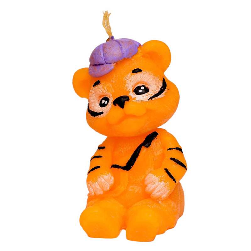 شمع دست ساز مدل ببر طرح پسر کلاهدار