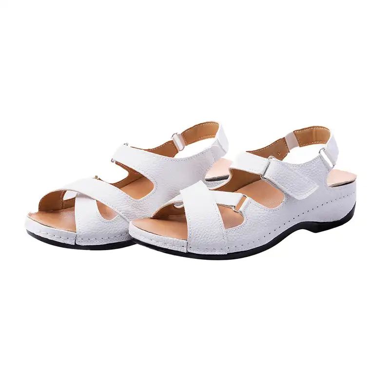 صندل زنانه دکترفام مدل گلسا رنگ سفید