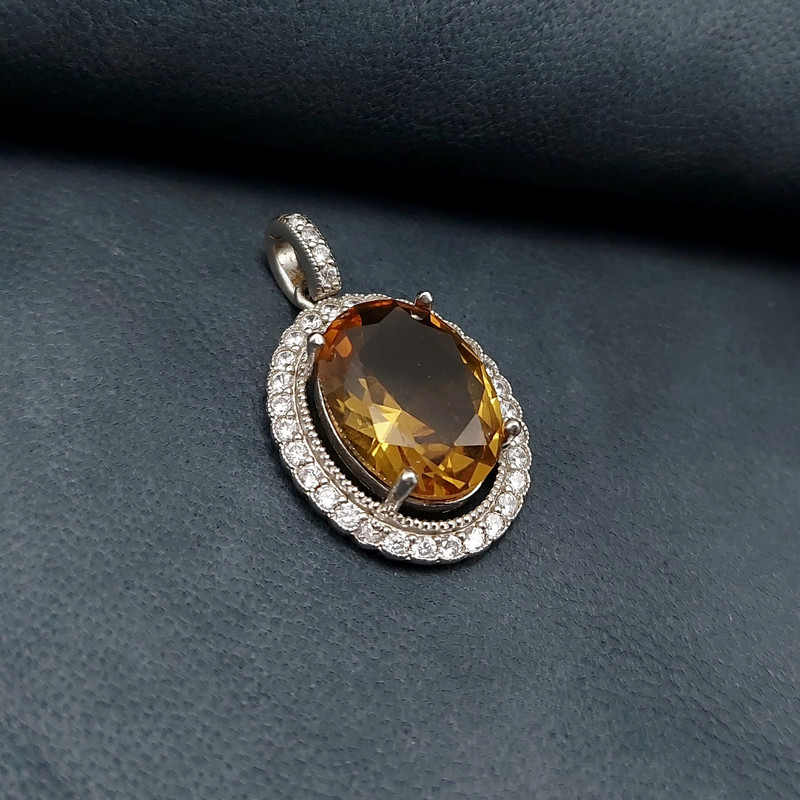 آویز گردنبند نقره زنانه مدل الکساندریت کد VM6884