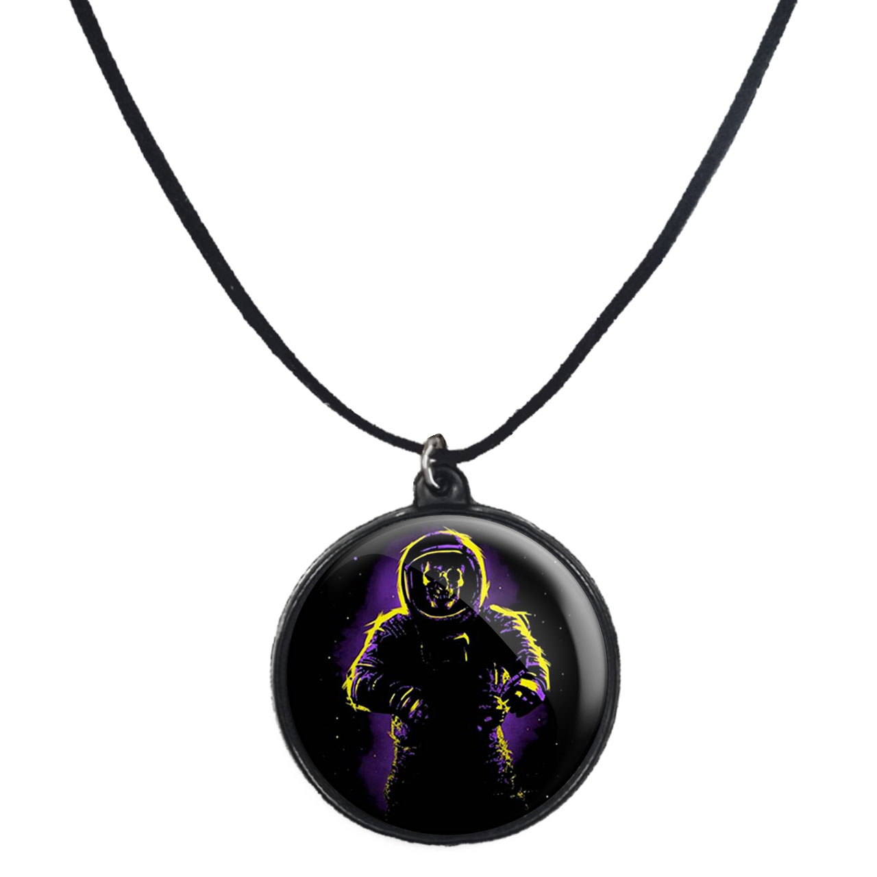 گردنبند پرمانه طرح فضانورد کد pmb.10434 مدل دو طرفه