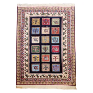 گلیم دستباف یک و نیم متری طرح خشتی مدل AA69