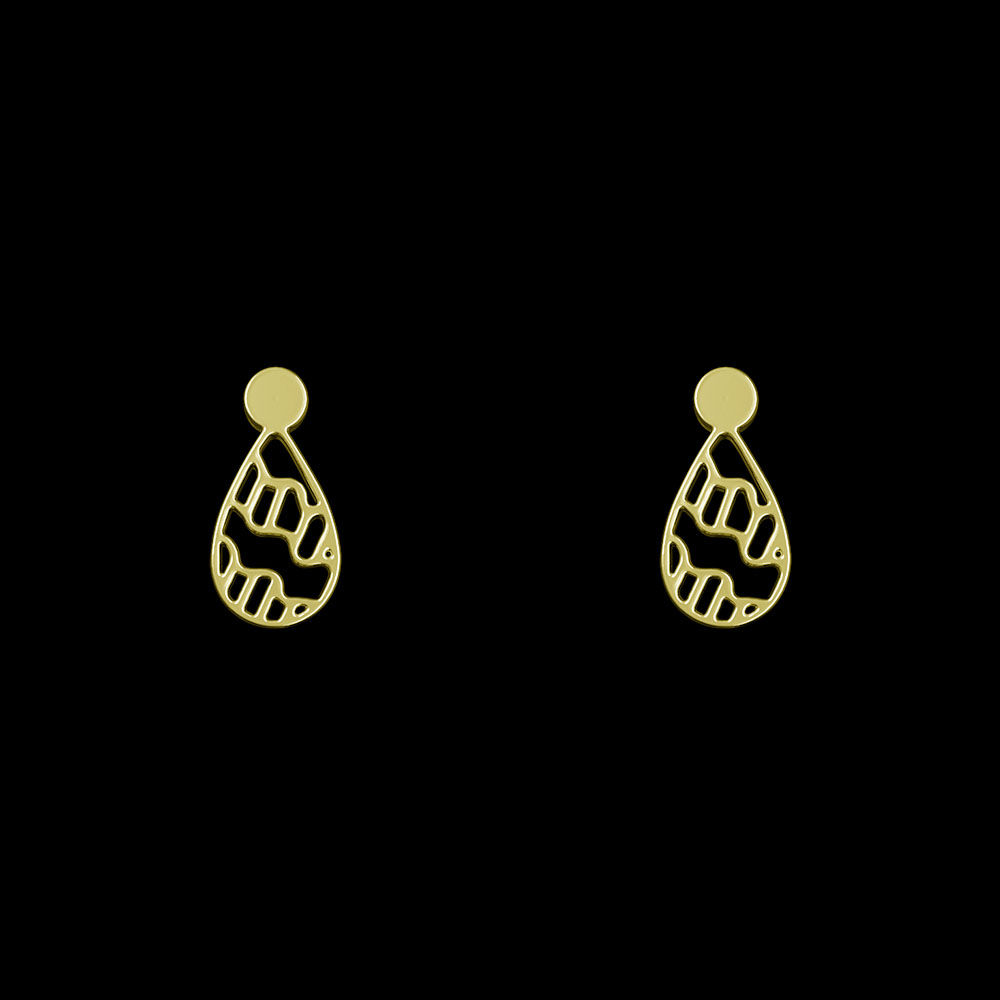 گوشواره طلا 18 عیار زنانه مدوپد مدل هندسی کد GA1-14115