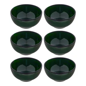 کاسه سفالی مدل آبگوشت خوری طرح یاقوت مجموعه 6 عددی