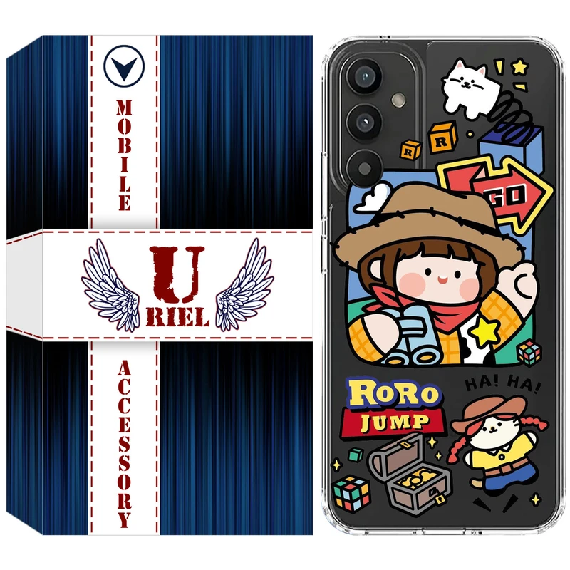 کاور یوریل مدل Clear کد 29 طرح دختر خوشحال مناسب برای گوشی موبایل سامسونگ Galaxy A34