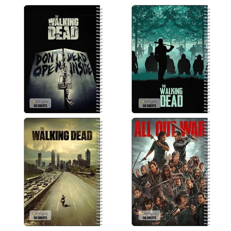 دفتر نقاشي 50 برگ کارنيکا طرح مردگان متحرک The Walking Dead کد 24767 مجموعه 4 عددی