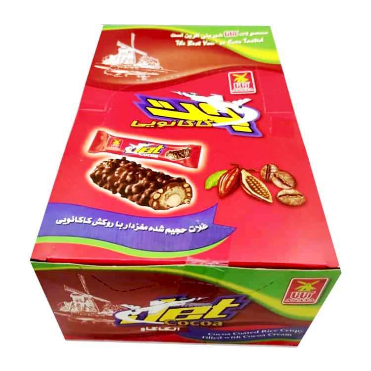 غلات حجیم شده با مغزی کاکائو روکش کاکائو آناتا - 18 گرم بسته 30 عددی