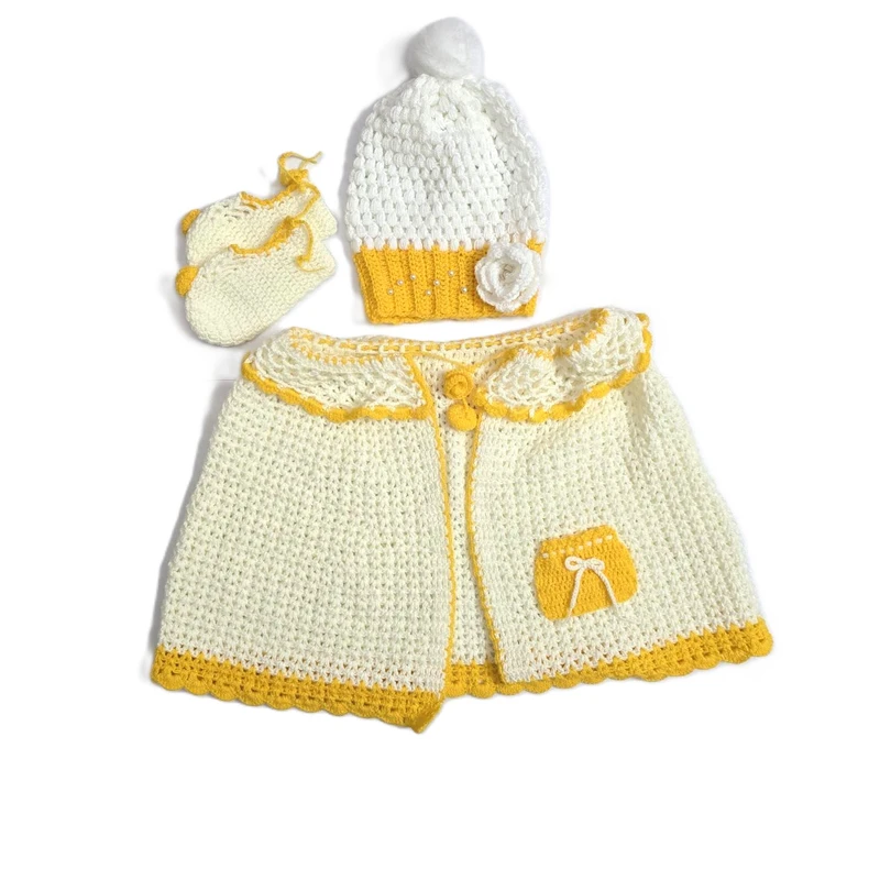 ست 3 تکه لباس نوزادی مدل بافتنی