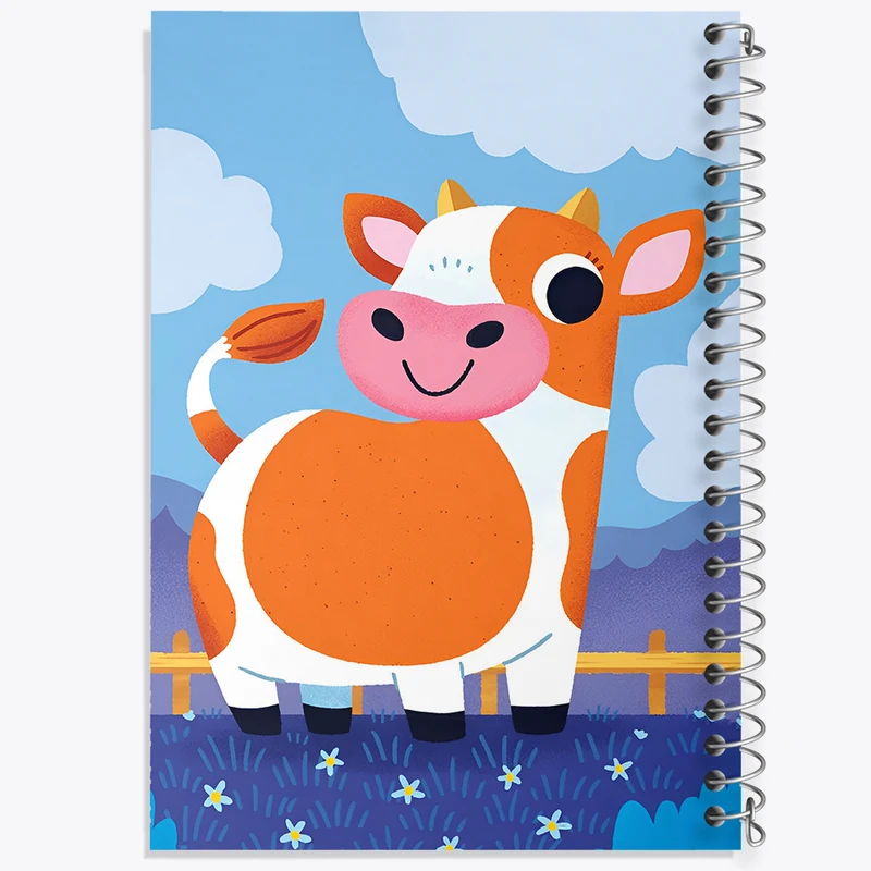 دفتر ژورنال نویسی 50 برگ خندالو مدل نقطه ای طرح گاو بامزه کد N4565