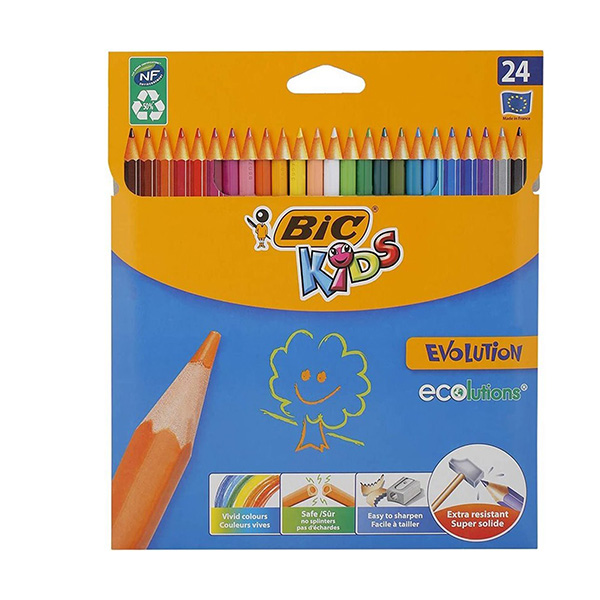 مداد رنگی 24 رنگ بیک مدل کیدز اوولوشن