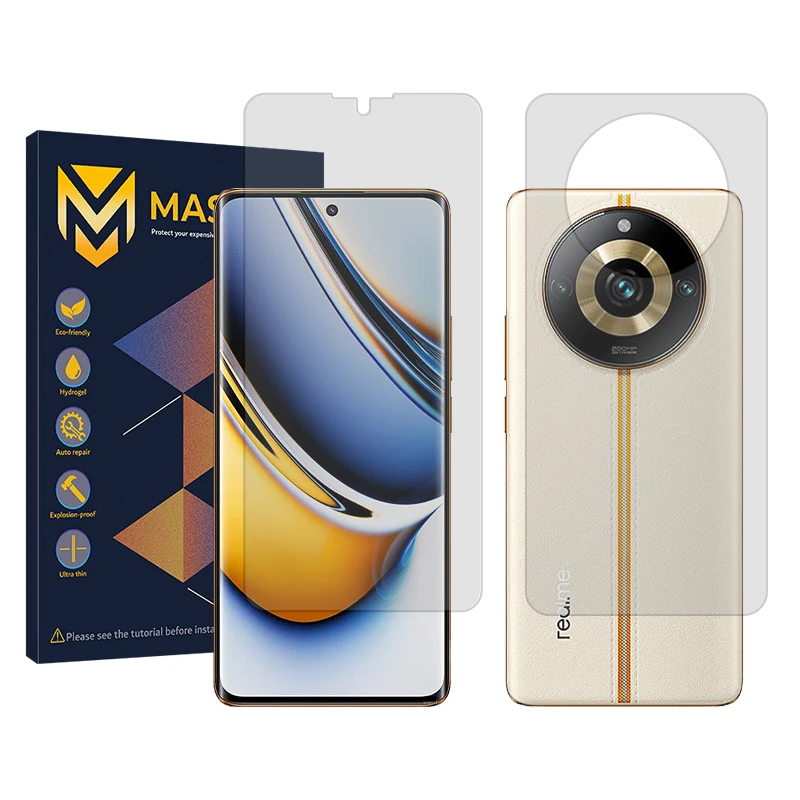 محافظ صفحه نمایش شفاف مستر مدل Resistant مناسب برای گوشی موبایل ریلمی 11 Pro Plus به همراه محافظ پشت گوشی
