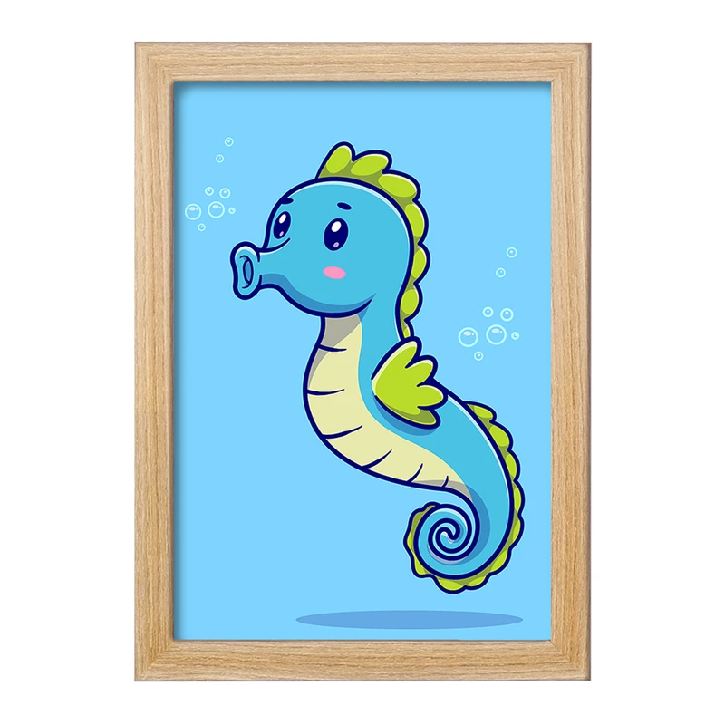 تابلو خندالو مدل حیوانات بامزه اسب دریایی کد 29681