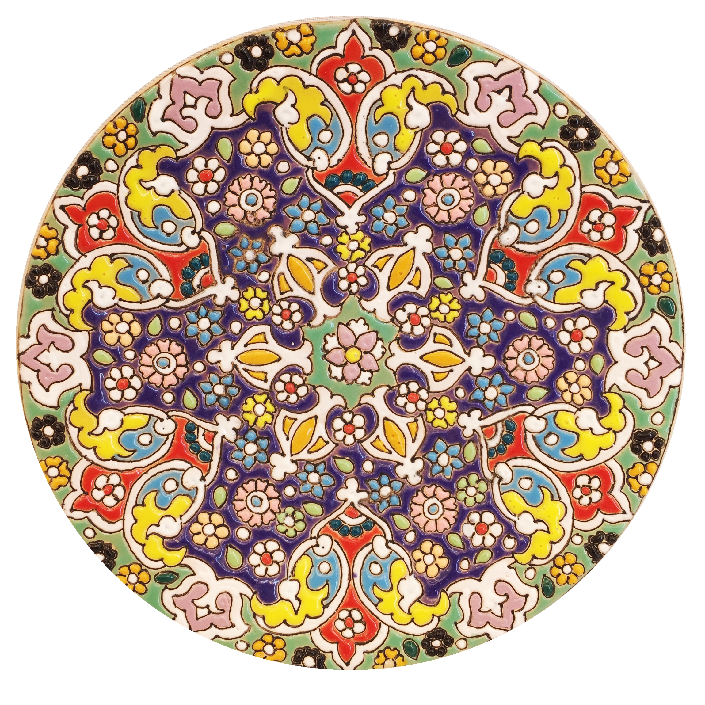 بشقاب میناکاری سفالی زمانیان کد ZMN15053