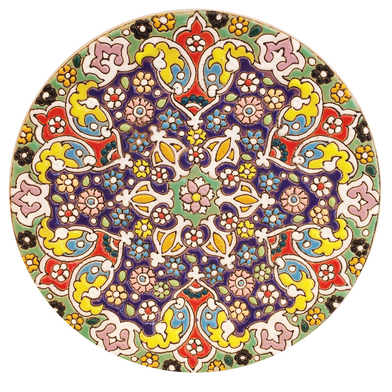 بشقاب میناکاری سفالی زمانیان کد ZMN15053
