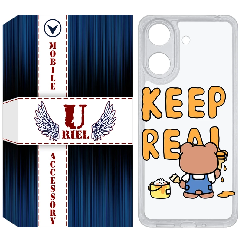 کاور یوریل مدل Clear کد 15 طرح خرس مناسب برای گوشی موبایل شیائومی Redmi 13C / Poco C65