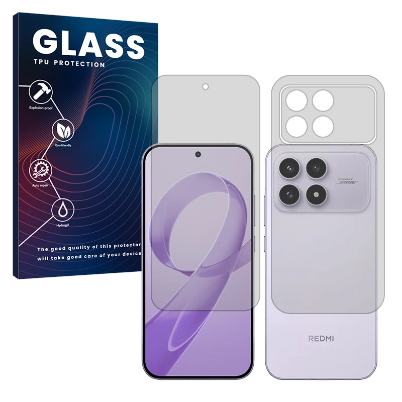 محافظ صفحه نمایش مات گلس مدل هیدروژلی مناسب برای گوشی موبایل شیائومی Redmi K90 به همراه محافظ پشت گوشی