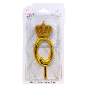 شمع تولد مدل تاج کینگ اکلیلی عدد 0