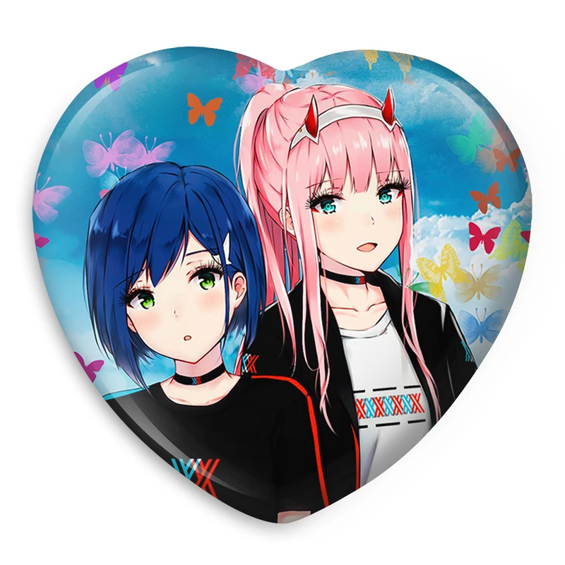 پیکسل خندالو طرح زیروتو و ایچیگو انیمه دارلینگ در فرنکس مدل قلبی کد 11970