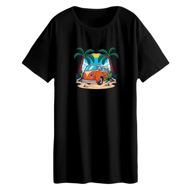 تی شرت لانگ زنانه مدل کمپ