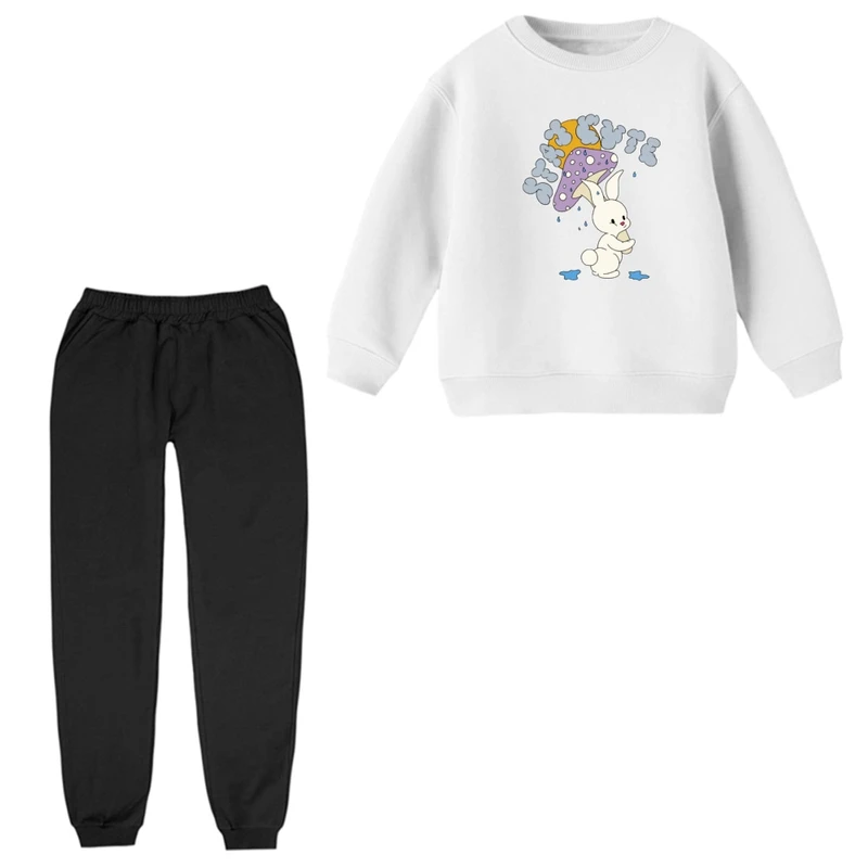 ست سویشرت و شلوار راحتی بچگانه مدل خرگوش و قارچ  