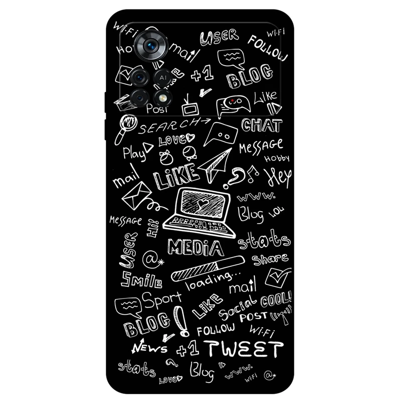 کاور مگافون طرح رسانه های اجتماعی مدل 1898 مناسب برای گوشی موبایل شیائومی Poco X4 Pro 5G