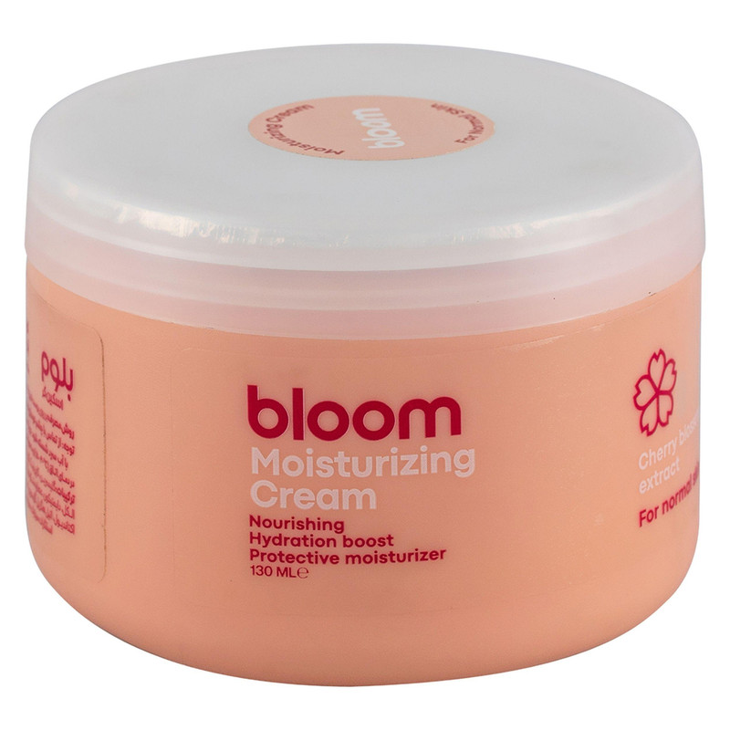 کرم آبرسان و مرطوب کننده صورت بلوم مدل شکوفه های گیلاس مناسب پوست معمولی حجم 130 میلی لیتر