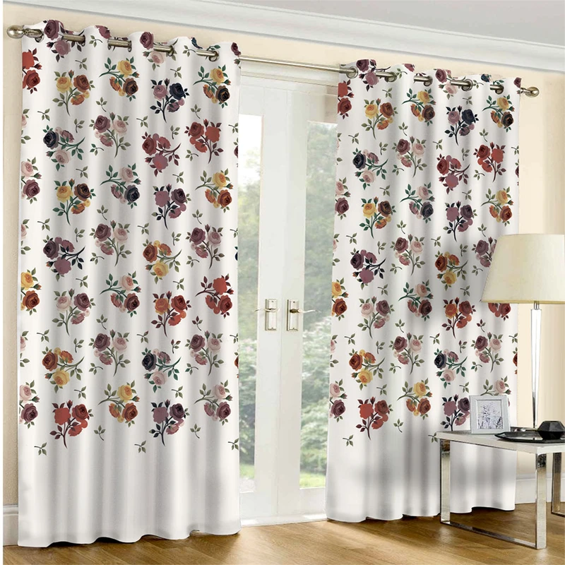 پرده مدل هازان چاپی طرح گل سایز 140x280 سانتی متر