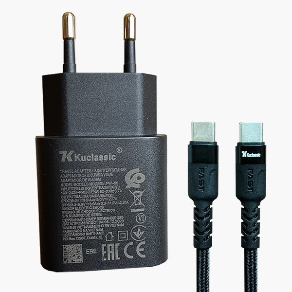 شارژر دیواری 25 وات کوکلاسیک مدلGalaxy- A24 همراه کابل تبدیل USB-C