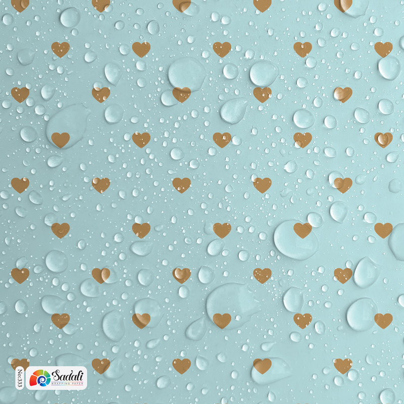 کاغذ کادو صدفی طرح عشق آبی بسته 2 عددی