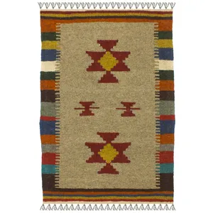 گلیم دستبافت یک متری مدل پادری کد 1647