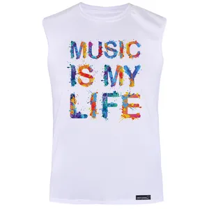 تاپ مردانه 27 مدل Music کد KV38 رنگ سفید