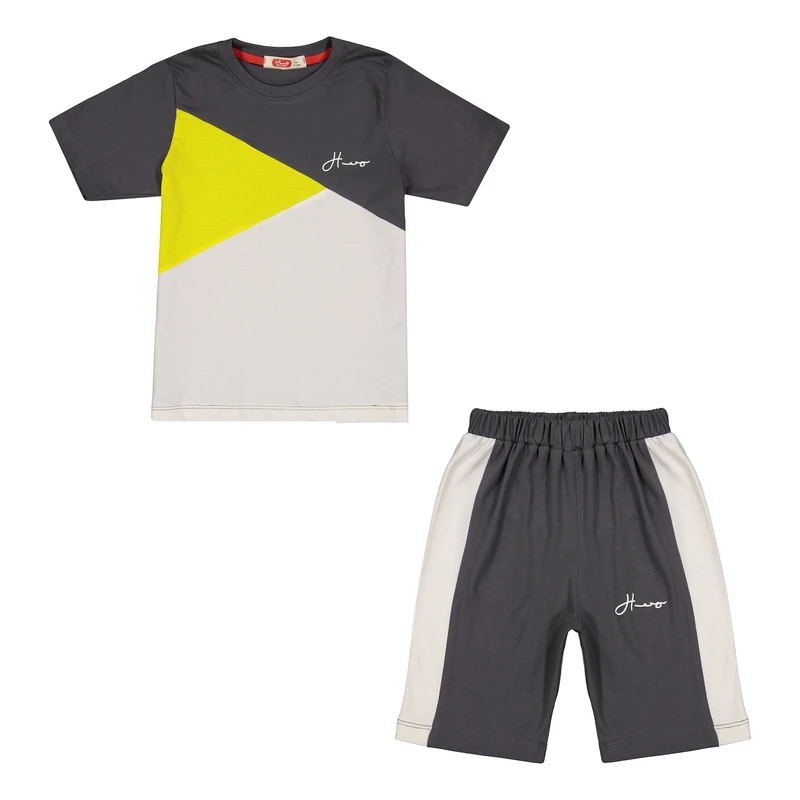 ست تی شرت و شلوارک پسرانه مادر مدل traingle