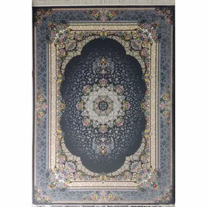 فرش ماشینی 700 شانه زمینه طوسی حاشیه طوسی دودی طرح صوفیا