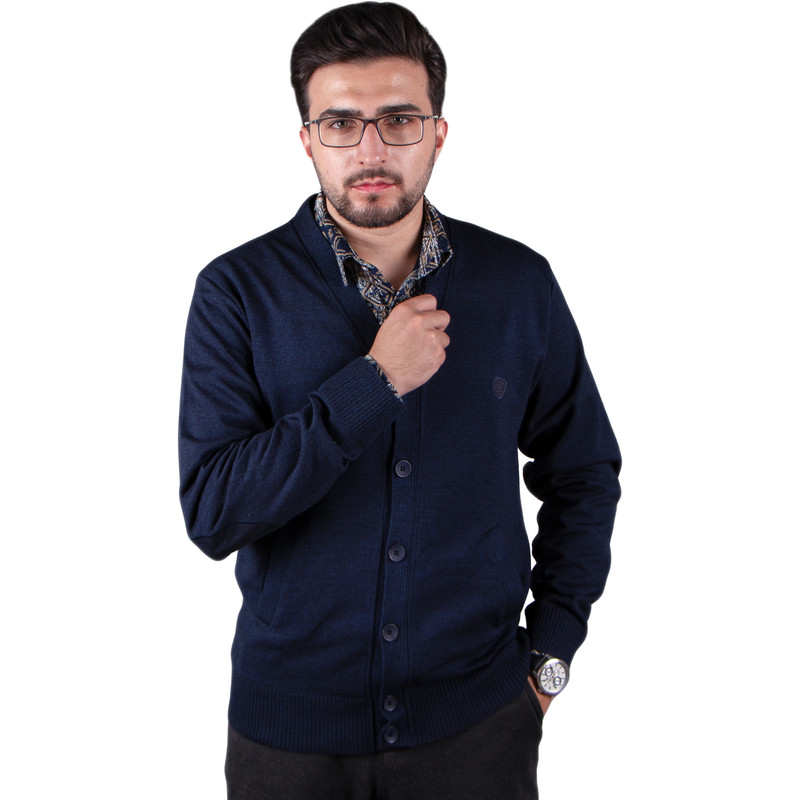 ژاکت مردانه مدل جیب دار کد 32098 رنگ سرمه ای