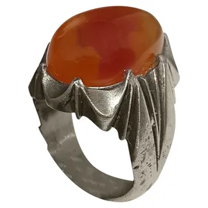 انگشتر نقره مردانه مدل عقیق لوکس یمنی  ALY2220