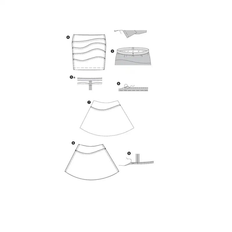 الگو خیاطی دامن زنانه بوردا استایل کد 6717 سایز 42 تا 52 متد مولر