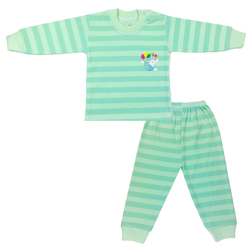 ست تی شرت و شلوار نوزادی کد GH0022 رنگ سبز