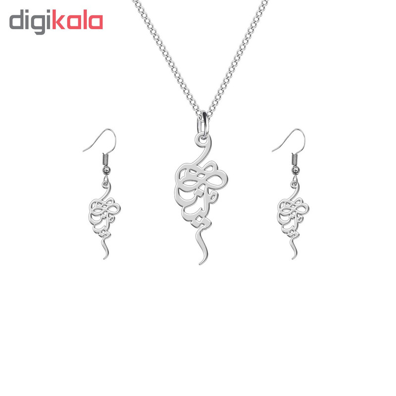 نیم ست نقره ترمه 1 طرح ملینا کد L543