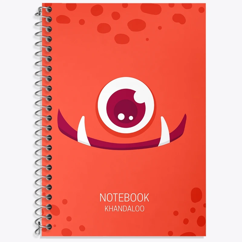 دفتر زبان 50 برگ خندالو مدل سه خط طرح هیولای بامزه کد N686