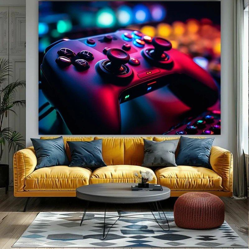 پوستر پارچه ای طرح مخمل گیمینگ مدل دسته بازی کد FP106319